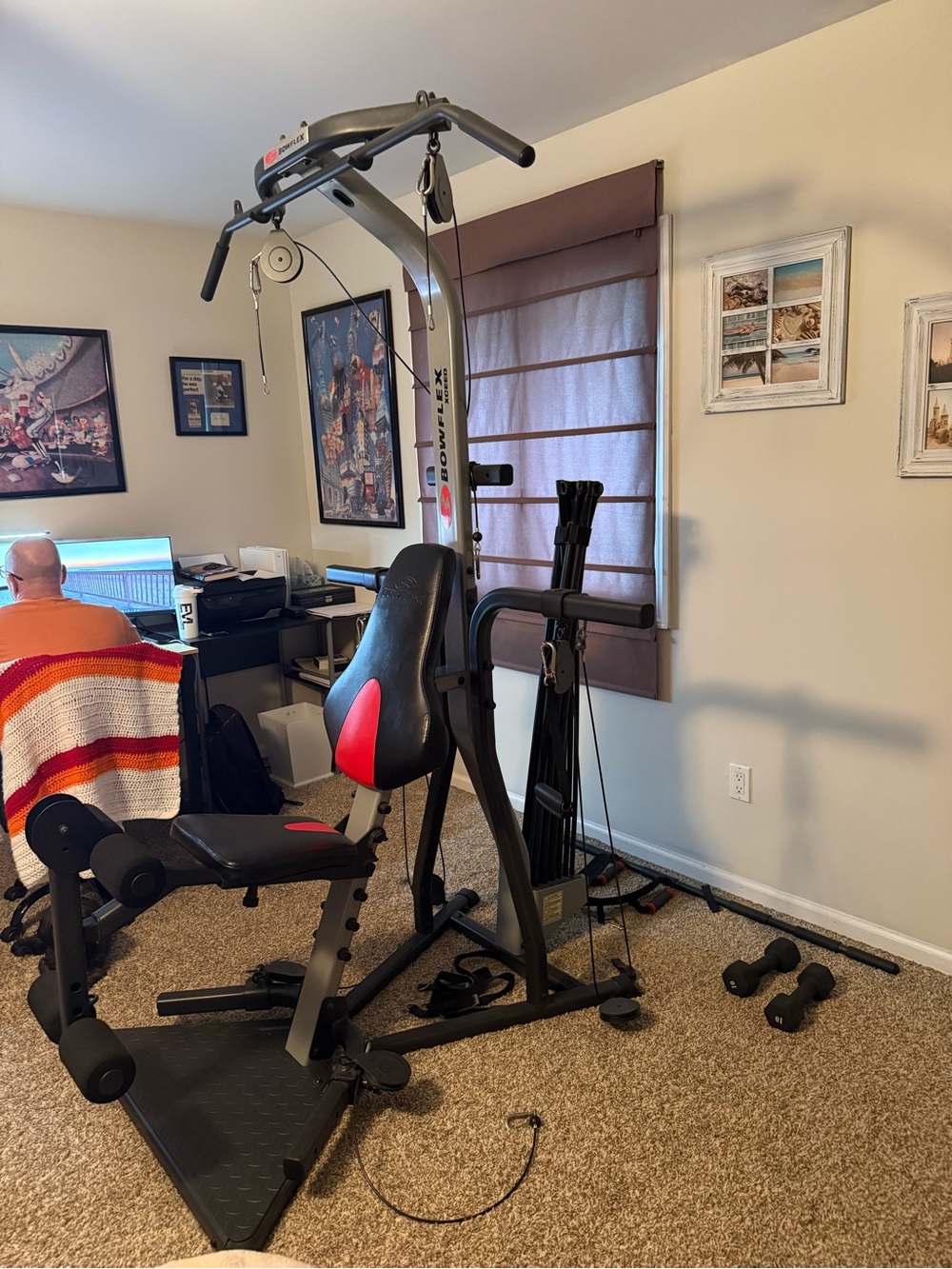 Multi-Function Home Gym Station - Black with Red Accents